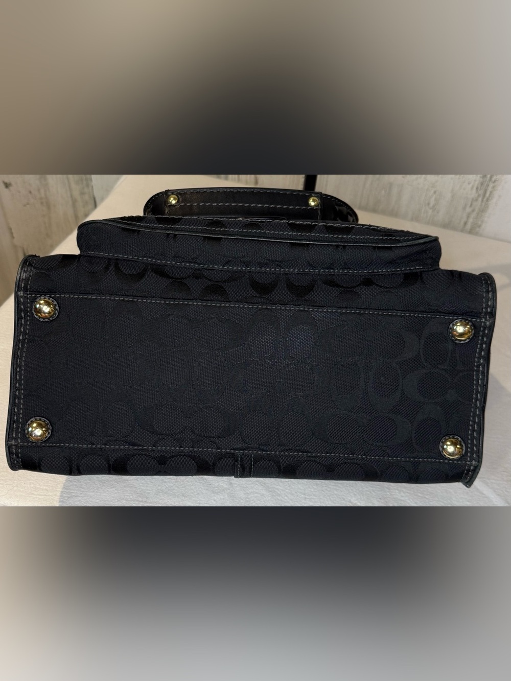 Coach Legacy Bleeker 2007 11435 Black Jaquard Black leather trim Matching Wallet - Picture 9 of 13